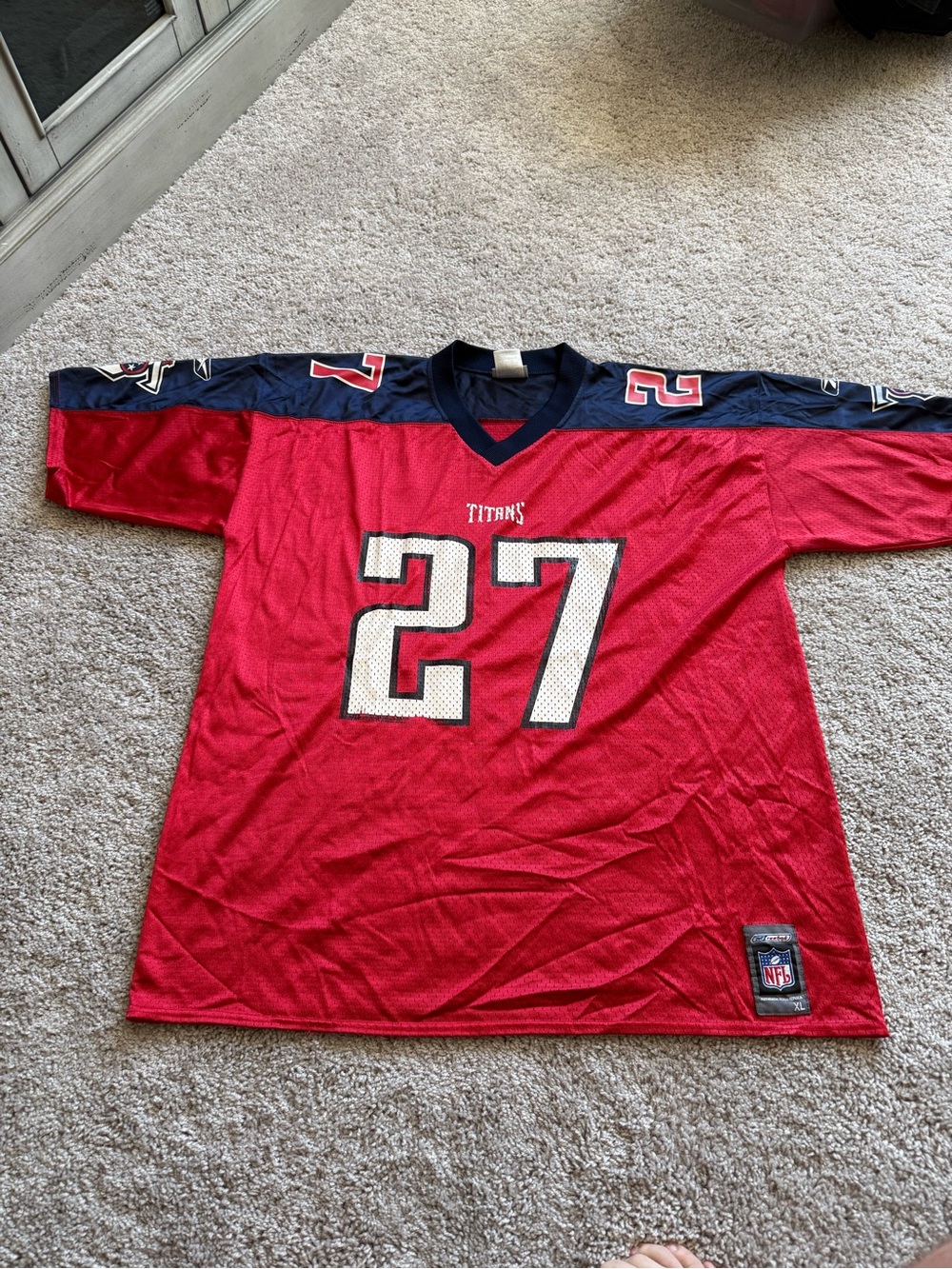 2001 Reebok NFL Tennessee Titans Eddie George Alternative Red Jersey Sz XL